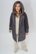 Купить Пальто утепленное женское зимние темно-серого цвета 11208TC, фото 6