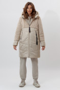 Купить Пальто утепленное женское зимние бежевого цвета 11209B
