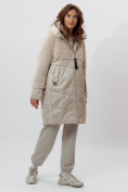Купить Пальто утепленное женское зимние бежевого цвета 11209B, фото 4