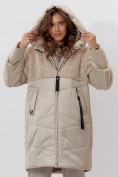 Купить Пальто утепленное женское зимние бежевого цвета 11209B, фото 7