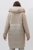 Купить Пальто утепленное женское зимние бежевого цвета 11209B, фото 10