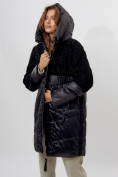 Купить Пальто утепленное женское зимние черного цвета 11209Ch, фото 9