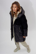 Купить Пальто утепленное женское зимние черного цвета 11209Ch, фото 7
