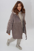 Купить Пальто утепленное женское зимние коричневого цвета 11209K, фото 13