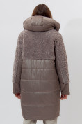 Купить Пальто утепленное женское зимние коричневого цвета 11209K, фото 6
