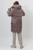 Купить Пальто утепленное женское зимние коричневого цвета 11209K, фото 4