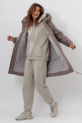 Купить Пальто утепленное женское зимние коричневого цвета 11209K, фото 8