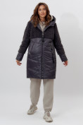 Купить Пальто утепленное женское зимние темно-серого цвета 11209TC