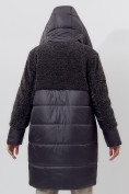 Купить Пальто утепленное женское зимние темно-серого цвета 11209TC, фото 11