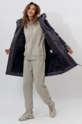 Купить Пальто утепленное женское зимние темно-серого цвета 11209TC, фото 12