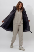 Купить Пальто утепленное женское зимние темно-серого цвета 11209TC, фото 13