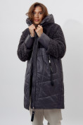 Купить Пальто утепленное женское зимние темно-серого цвета 11209TC, фото 10