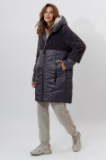 Купить Пальто утепленное женское зимние темно-серого цвета 11209TC, фото 2