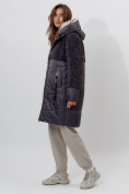 Купить Пальто утепленное женское зимние темно-серого цвета 11209TC, фото 6