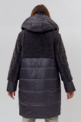 Купить Пальто утепленное женское зимние темно-серого цвета 11209TC, фото 9