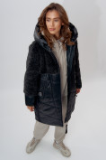 Купить Пальто утепленное женское зимние темно-зеленого цвета 11209TZ, фото 4
