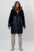 Купить Пальто утепленное женское зимние темно-зеленого цвета 11209TZ