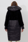 Купить Пальто утепленное женское зимние черного цвета 11210Ch, фото 10