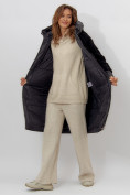 Купить Пальто утепленное женское зимние черного цвета 11210Ch, фото 7