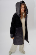 Купить Пальто утепленное женское зимние черного цвета 11210Ch, фото 9
