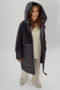 Купить Пальто утепленное женское зимние темно-серого цвета 11210TC, фото 12