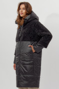 Купить Пальто утепленное женское зимние темно-серого цвета 11210TC, фото 2