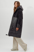 Купить Пальто утепленное женское зимние темно-серого цвета 11210TC, фото 6
