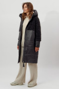 Купить Пальто утепленное женское зимние темно-серого цвета 11210TC, фото 7