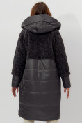 Купить Пальто утепленное женское зимние темно-серого цвета 11210TC, фото 13