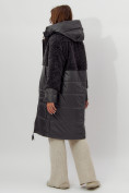 Купить Пальто утепленное женское зимние темно-серого цвета 11210TC, фото 8