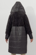Купить Пальто утепленное женское зимние темно-серого цвета 11210TC, фото 4