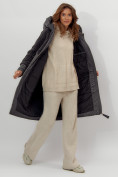 Купить Пальто утепленное женское зимние темно-серого цвета 11210TC, фото 9