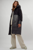 Купить Пальто утепленное женское зимние темно-серого цвета 11210TC, фото 10