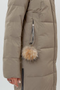 Купить Пальто утепленное женское зимние бежевого цвета 112132B, фото 9