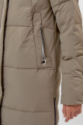 Купить Пальто утепленное женское зимние бежевого цвета 112132B, фото 10