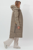 Купить Пальто утепленное женское зимние бежевого цвета 112132B, фото 3