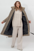 Купить Пальто утепленное женское зимние бежевого цвета 112132B, фото 4