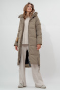 Купить Пальто утепленное женское зимние бежевого цвета 112132B