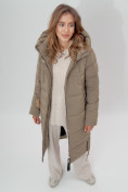 Купить Пальто утепленное женское зимние бежевого цвета 112132B, фото 5