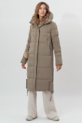 Купить Пальто утепленное женское зимние бежевого цвета 112132B, фото 6