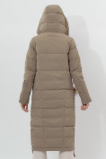 Купить Пальто утепленное женское зимние бежевого цвета 112132B, фото 8