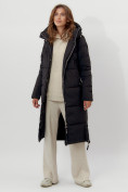 Купить Пальто утепленное женское зимние черного цвета 112132Ch