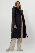 Купить Пальто утепленное женское зимние черного цвета 112132Ch, фото 6