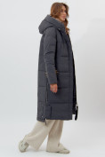 Купить Пальто утепленное женское зимние темно-серого цвета 112132TC, фото 3