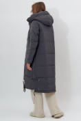 Купить Пальто утепленное женское зимние темно-серого цвета 112132TC, фото 4