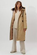 Купить Пальто утепленное женское зимние бежевого цвета 112205B, фото 4