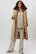 Купить Пальто утепленное женское зимние бежевого цвета 112205B, фото 3