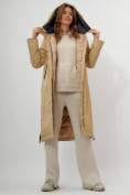 Купить Пальто утепленное женское зимние бежевого цвета 112205B, фото 7