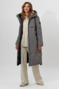 Купить Пальто утепленное женское зимние серого цвета 112205Sr, фото 2