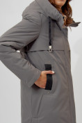 Купить Пальто утепленное женское зимние серого цвета 112205Sr, фото 10